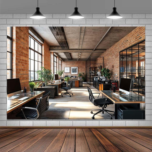 8X6ft Office Video Photo Backdrop Photography Background for Recording Conference, Zoom Home Podcast Backdrops Photo Booth Prop Decorations Wall Decor Tablecloth