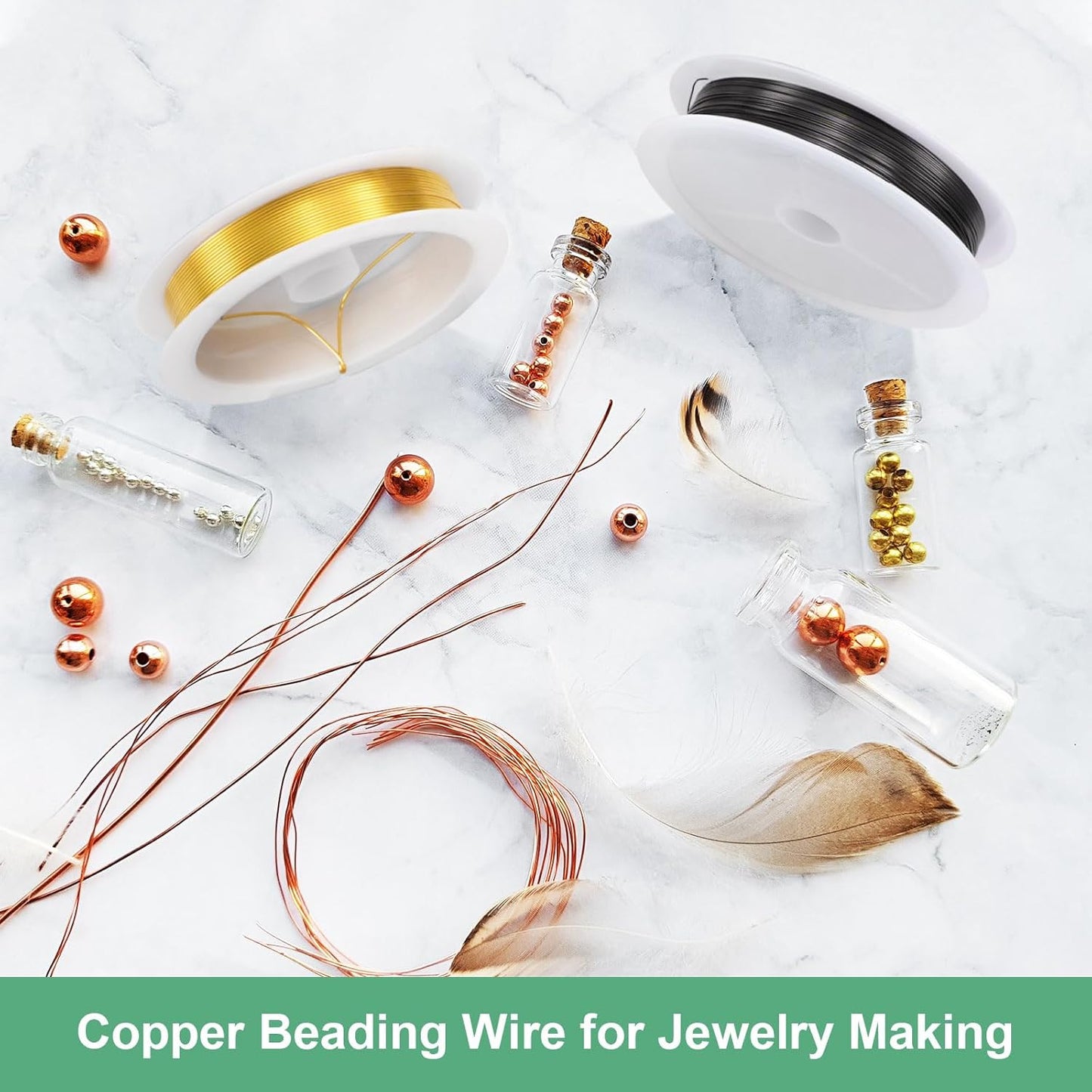 0.3 mm/28 Gauge Copper Wire for Jewelry Making, 49.2FT Copper Beading Craft Wire for Jewelry/Weaving/DIY Crafting/Planting, Color-Retaining [15M, Copper Tone]