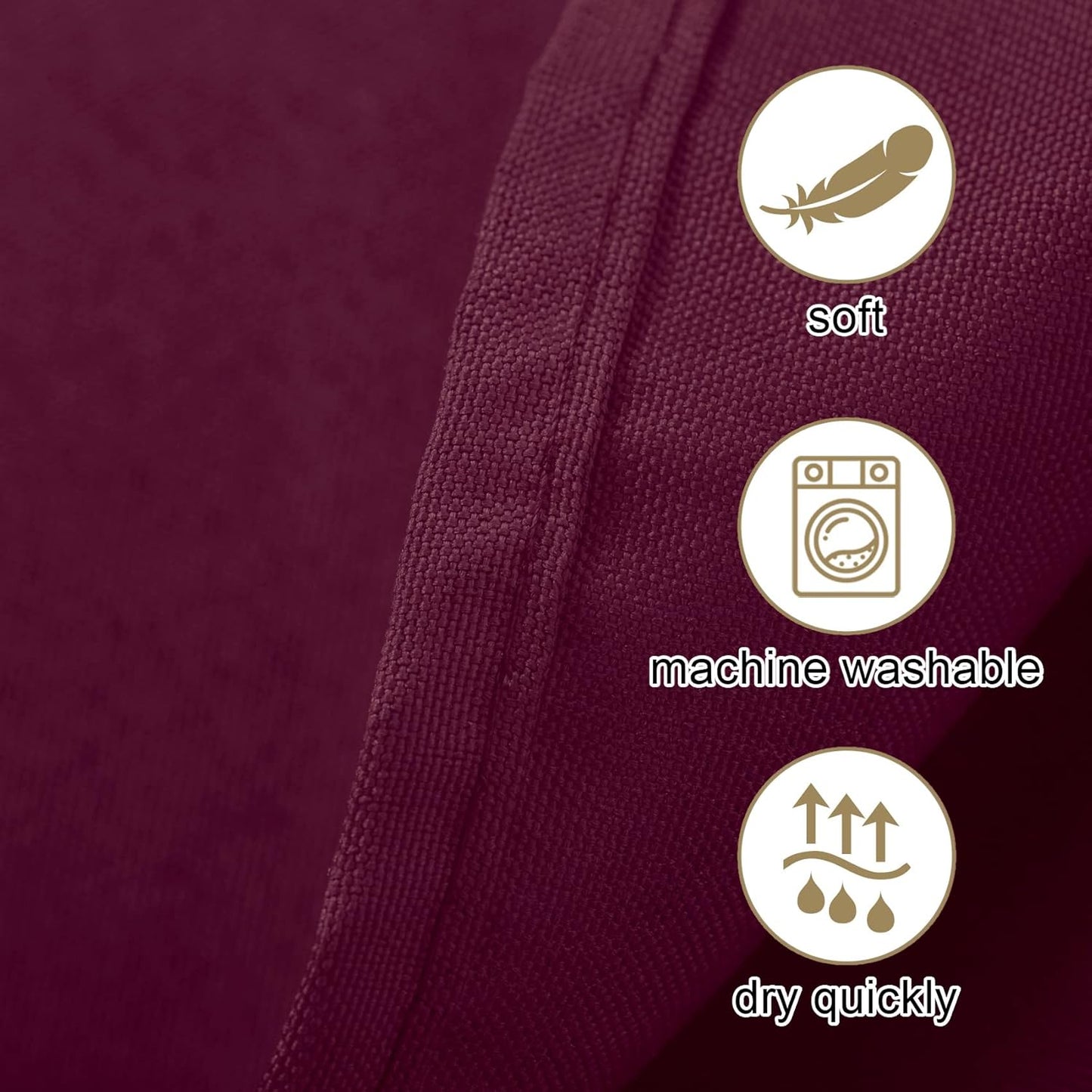 Ascoza 2pack 90x132 Inch Burgundy Rectangular Tablecloth 6 Feet Table Cloth in Polyester Fabric for Wedding/Banquet/Restaurant/Parties