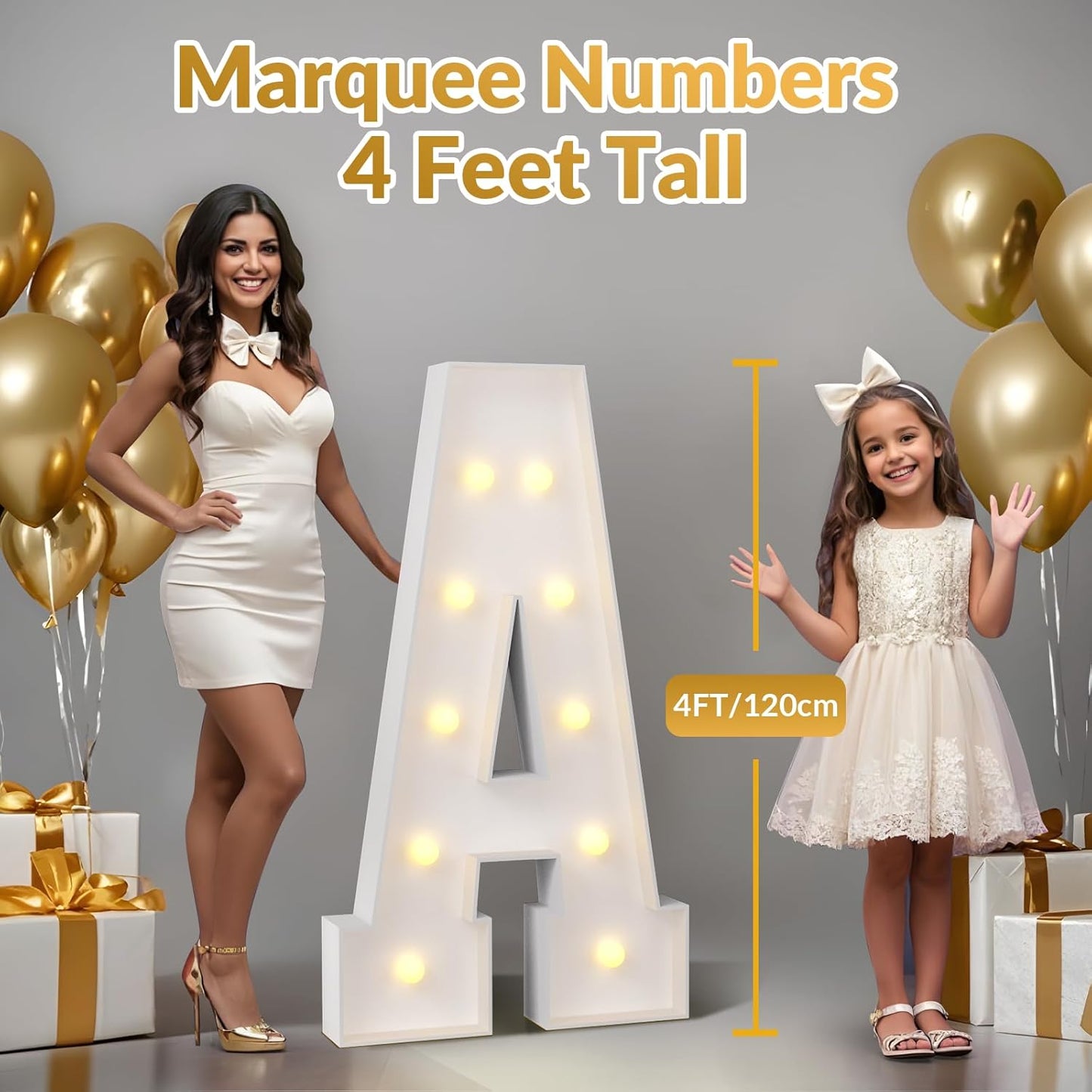 JoyMuse 4FT Marquee Numbers,Large Marquee Numbers 4 Feet Tall for Birthday Decorations Big 4FT Numbers with Light for Party Decor, Number 0