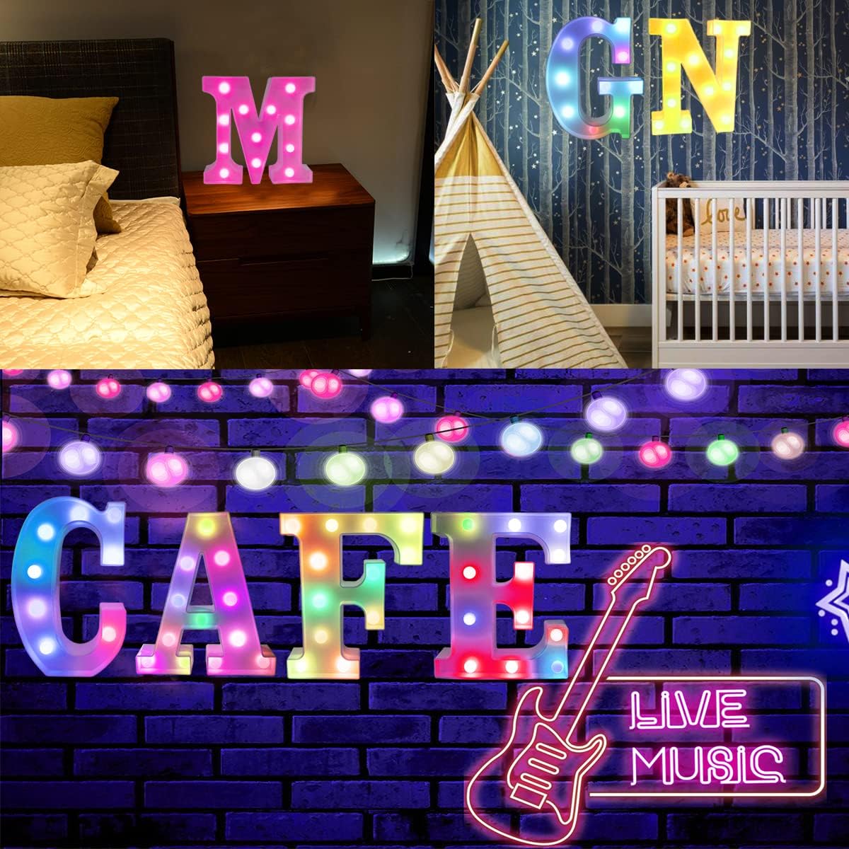 Light Up Colorful LED Marquee Letter lights, 18 Colors Changing Alphabet Letters Sign with Remote Timer for Night Light Girls Bedroom Wedding Birthday Party Lamp Christmas Home Bar Decor- Colorful V