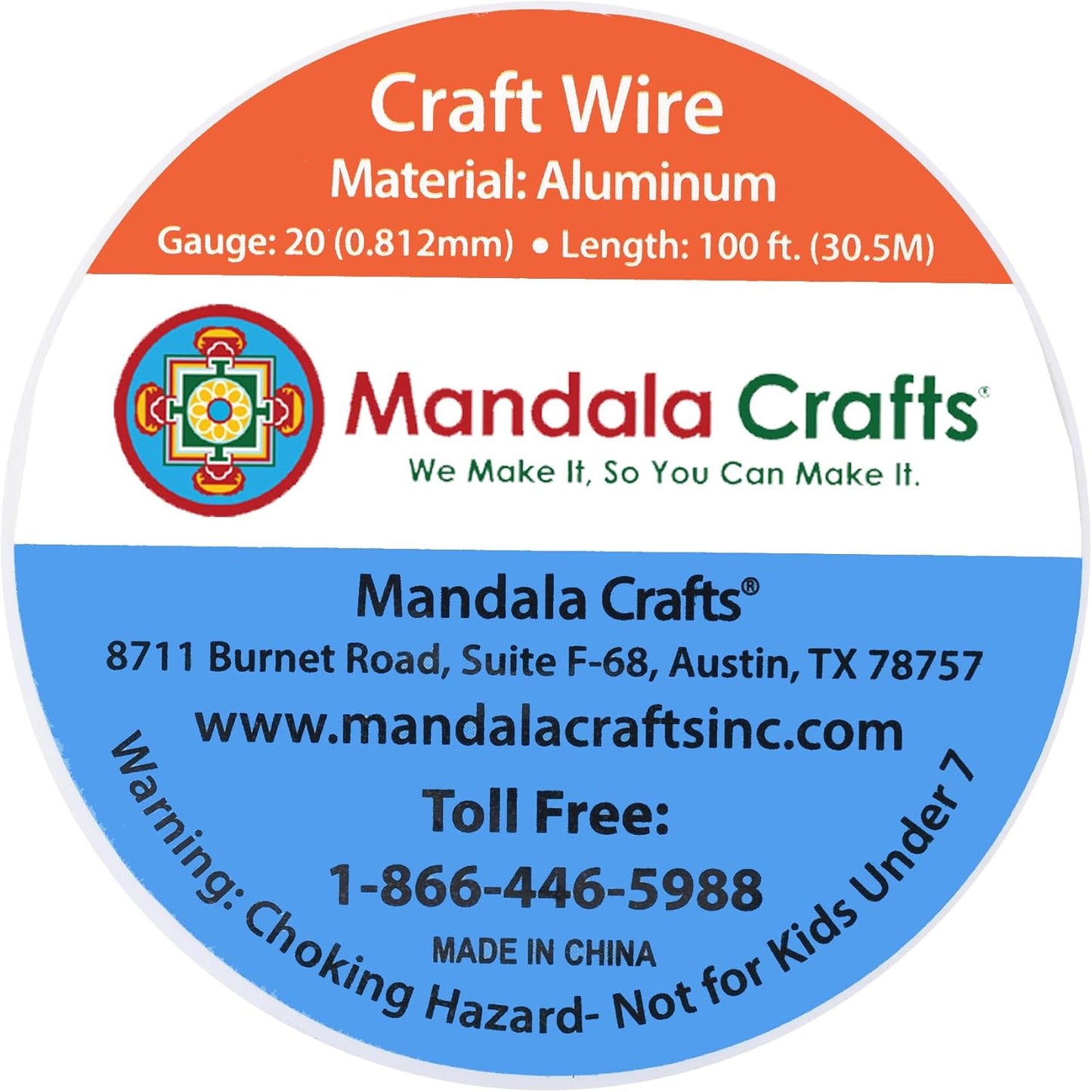 Mandala Crafts 20 Gauge Anodized Aluminum Craft Wire for Jewelry Making - 100 FT Colored Flexible Pink Wire - Bendable for Bonsai Armature Crafting Sculpting