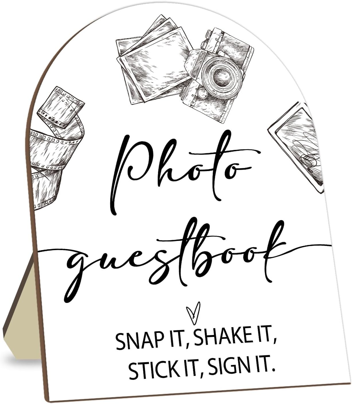 Wedding Photo Guestbook Desk Decor, Minimalism Style Welcome Sign, Bridal Shower Sign, Baby Shower Decoration Supplies, Wedding Reception Plaque with Stand 8 * 10In