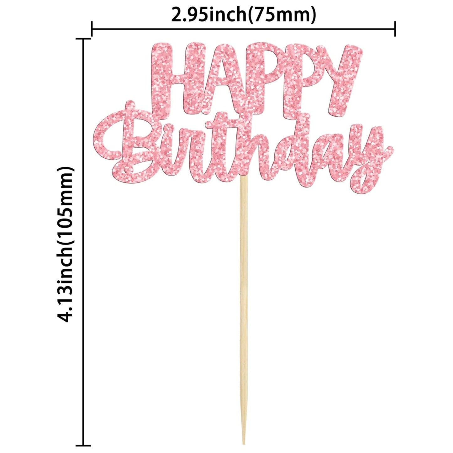 Gyufise 24Pcs Happy Birthday Cupcake Toppers Glitter Birthday Cupcake Food Picks for Celebrating Happy Hallowenn Theme Party Cake Decorations Supplies Purple White Silver
