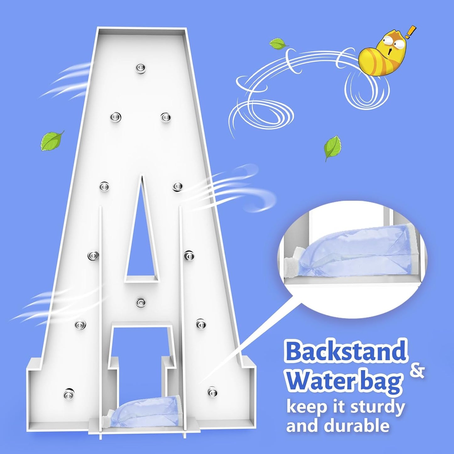 4FT Marquee Light Up Letters - Cool White Light Up Letters L with Fixed Water Bag, Party Decoration Large Marquee Light Up Letters can Be Used for Wedding Decoration, Birthday Party Decoration