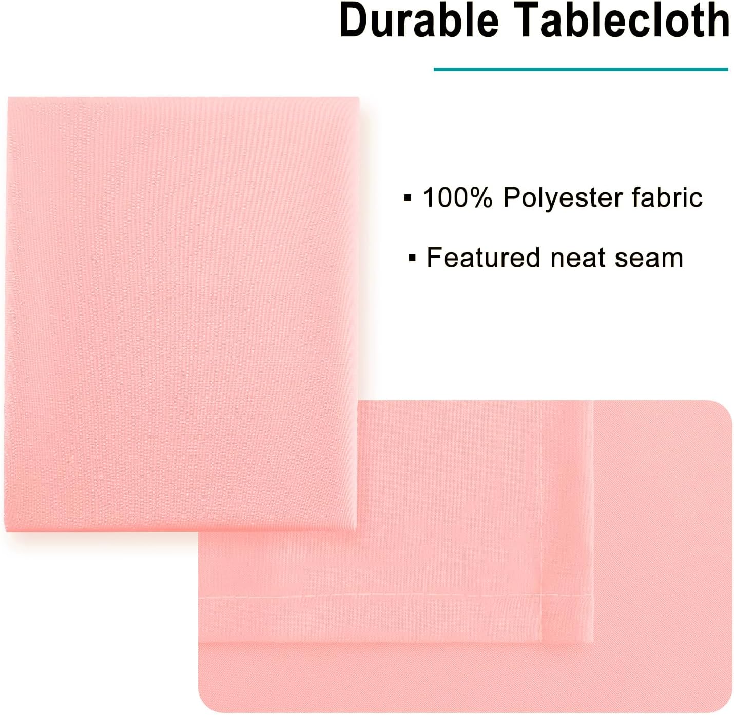 Hiasan Waterproof Tablecloth Rectangle - Washable Fabric Table Cloth for Dining Room Kitchen Birthday Party and Outdoor Use, Rose Pink, 70 x 90 Inch