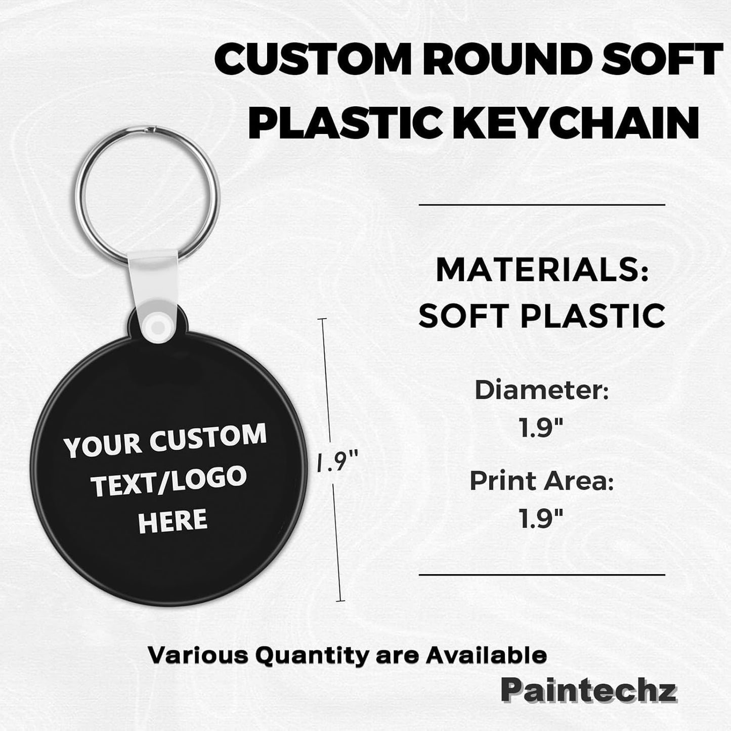 Custom Round Soft Keychains 500 Pack, Personalized Logo, Text Bulk - Perfect for Tradeshows, Party Favors, Events - Customizable Key Tags