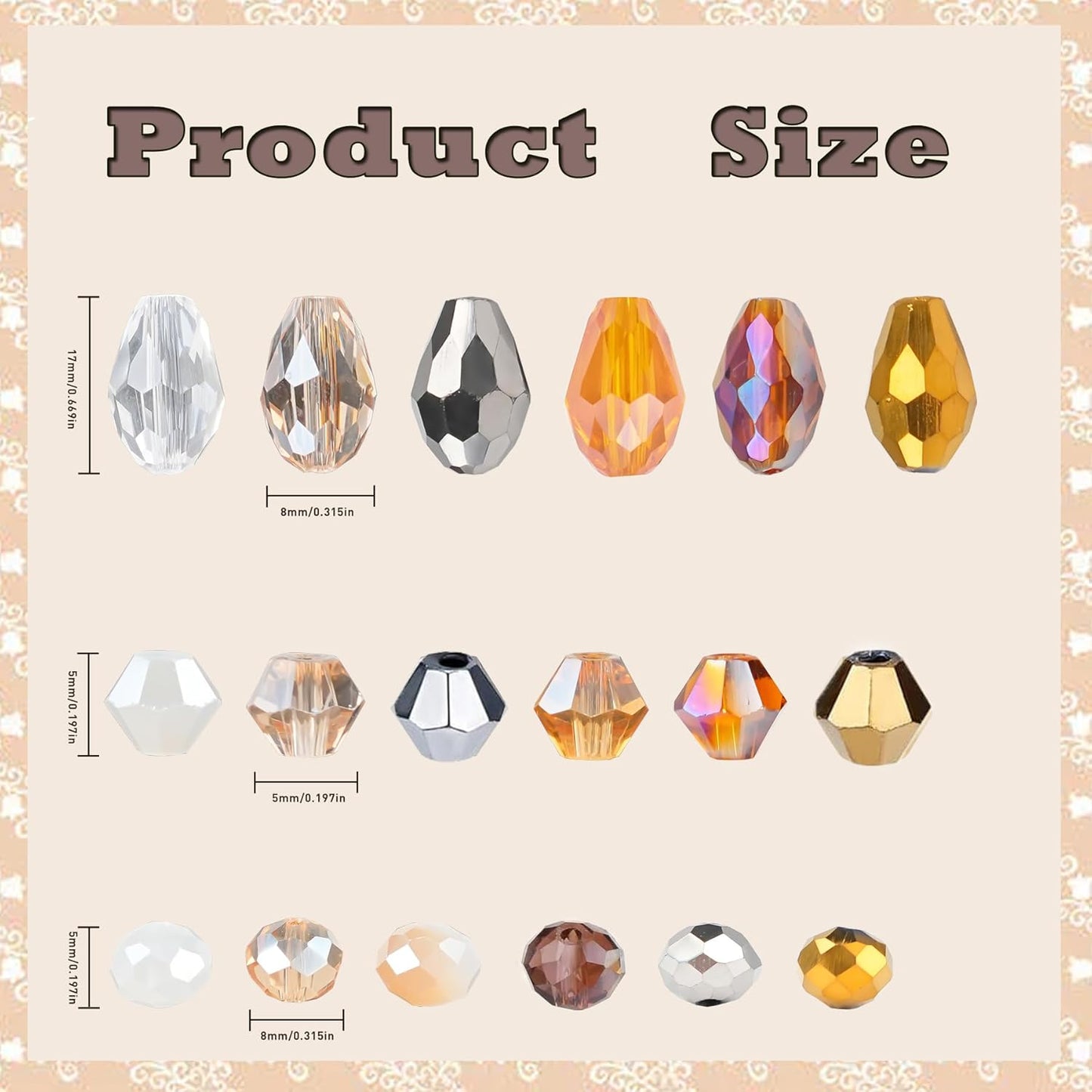 Glass Beads for Jewelry Making -800PCS Brown Crystal Beads for Bracelet Making Kit, Assorted Round Rondelle Gemstone Beads for DIY Crafts,Friendship Bracelets（Brown）