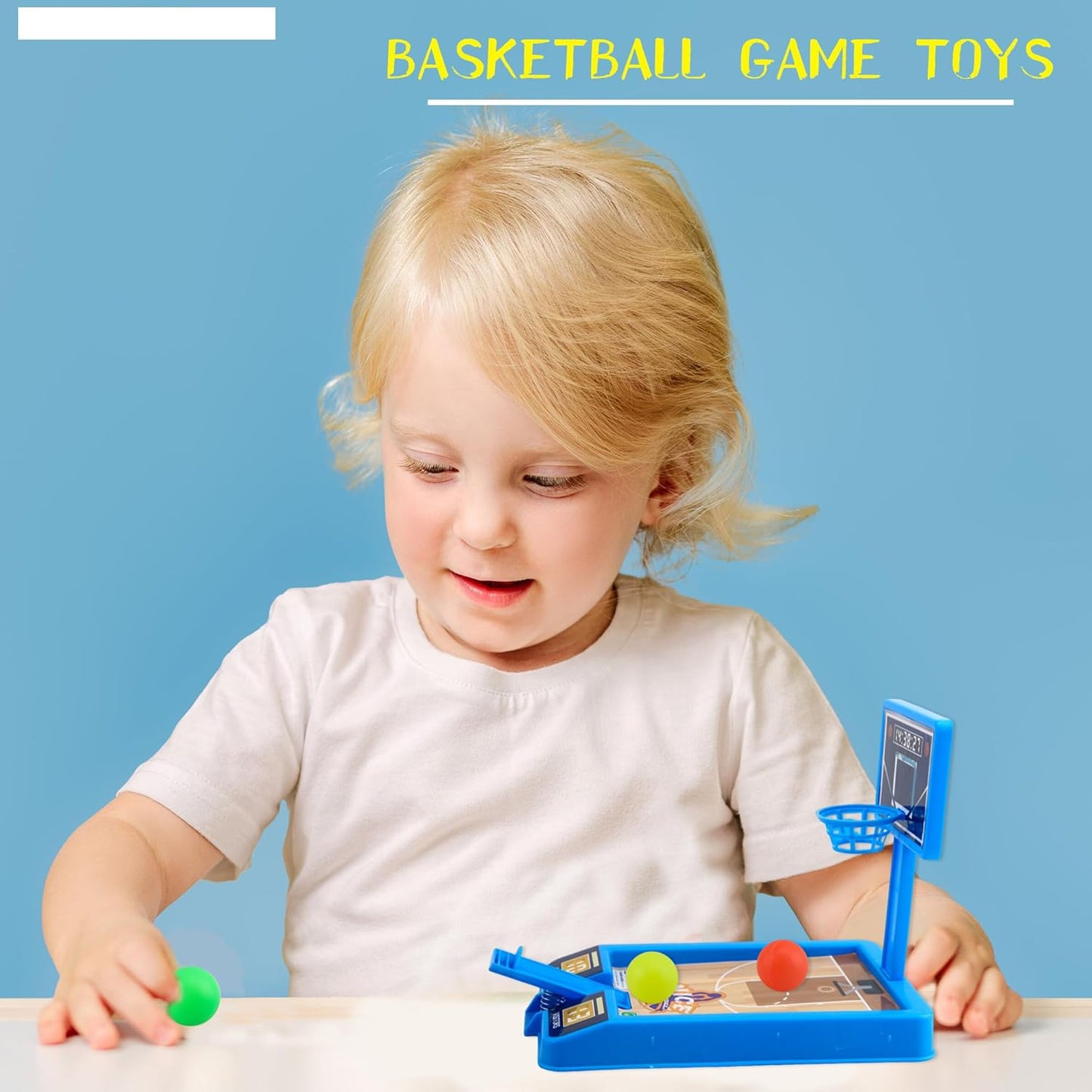 8 Pack Tabletop Basketball Game Mini Basketball Game Desktop Basketball Toys for Kids Toys Girls Party Favors Classroom Prizes, 2 Colors