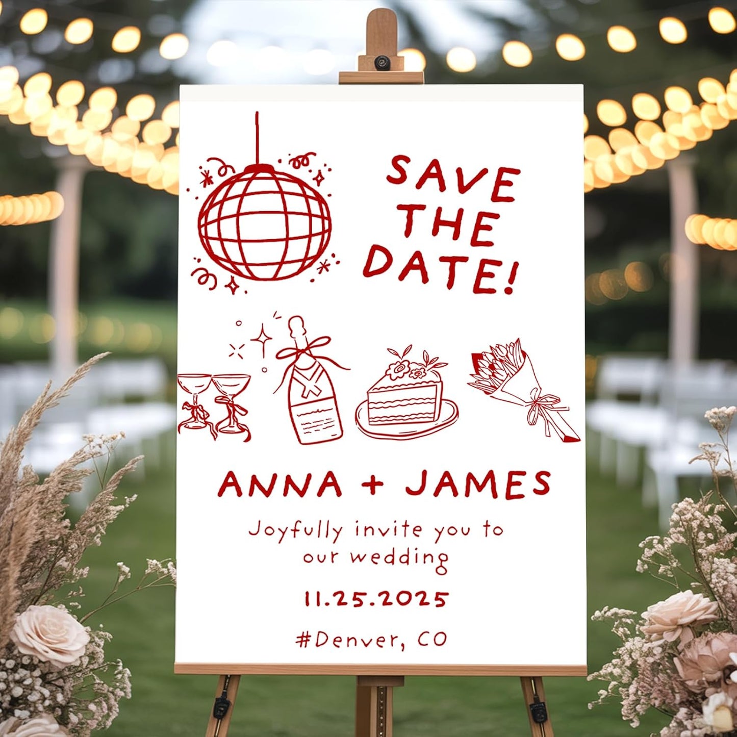 Personalized Funny Wedding Welcome Sign for Weddings, Bridal Party, Engagement, Custom Wedding Plaque for Bride & Groom, Welcome Board Reception Sign, Corrugated Plastic H Stake