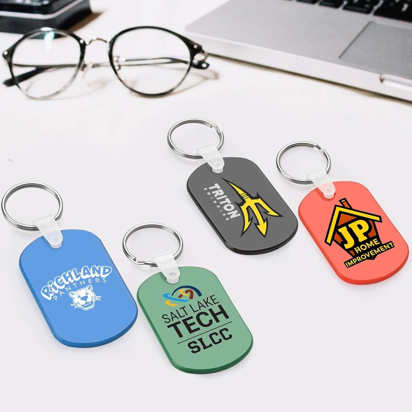 Custom Oval Soft Keychains 50 Pack, Personalized Logo, Text Bulk - Perfect for Tradeshows, Party Favors, Campaign Gifts - Customizable Key Tags