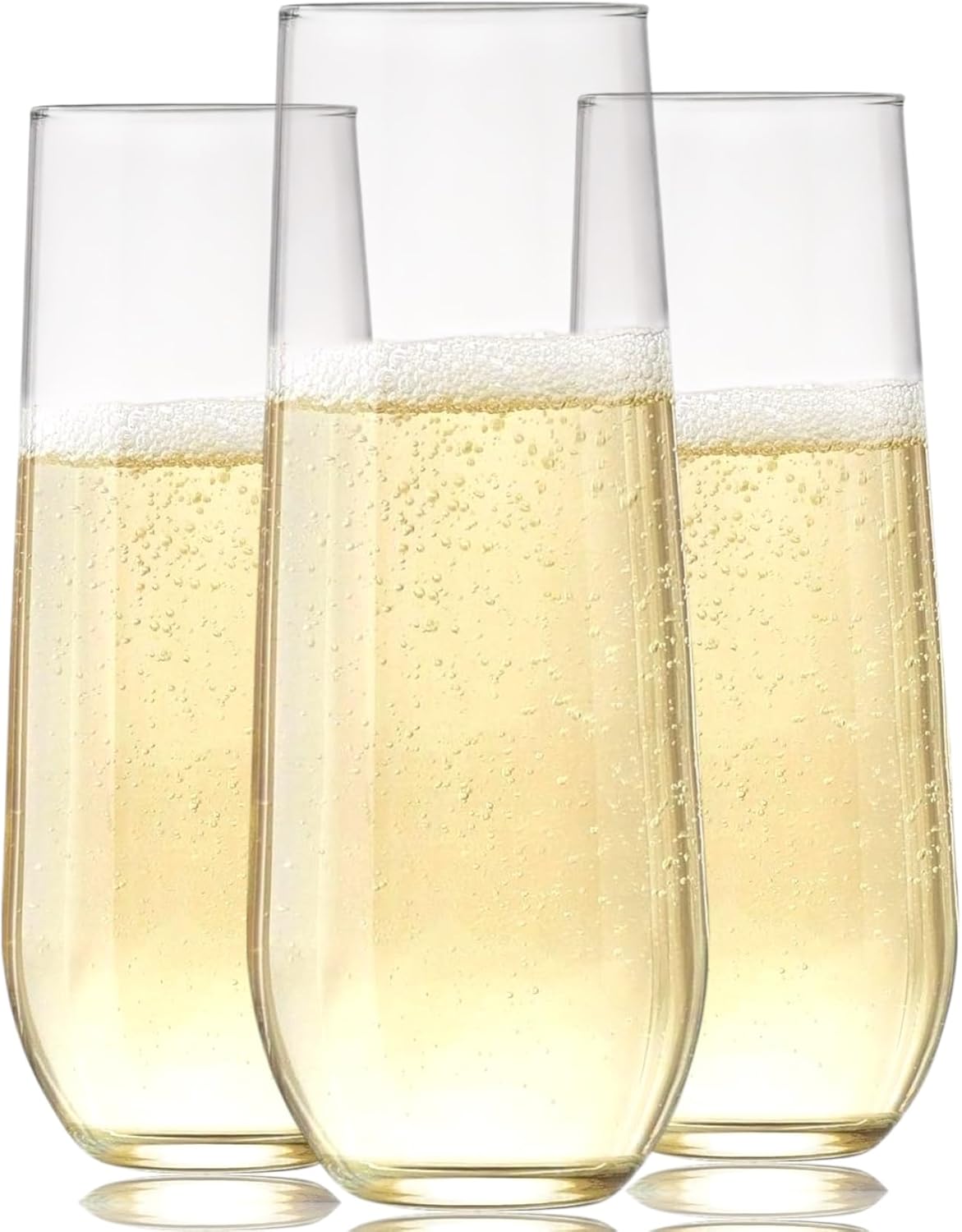 Oojami 9 oz Flute 48 piece Premium Quality Recyclable Unbreakable Crystal Clear Plastic Champagne Glasses Flute in Bulk