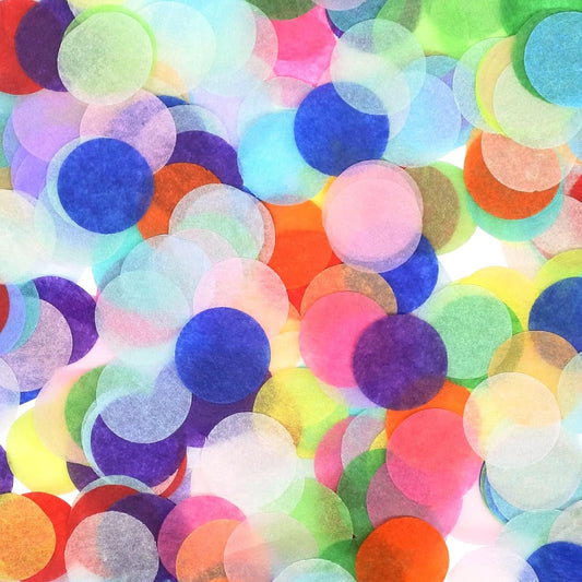 RYKOMO 20000 Pieces 1 Inch Round Tissue Paper Confetti, 7oz Multicolor Table Confetti Paper for Balloons Arts Craft DIY Scrapbooking Birthday Party Festival