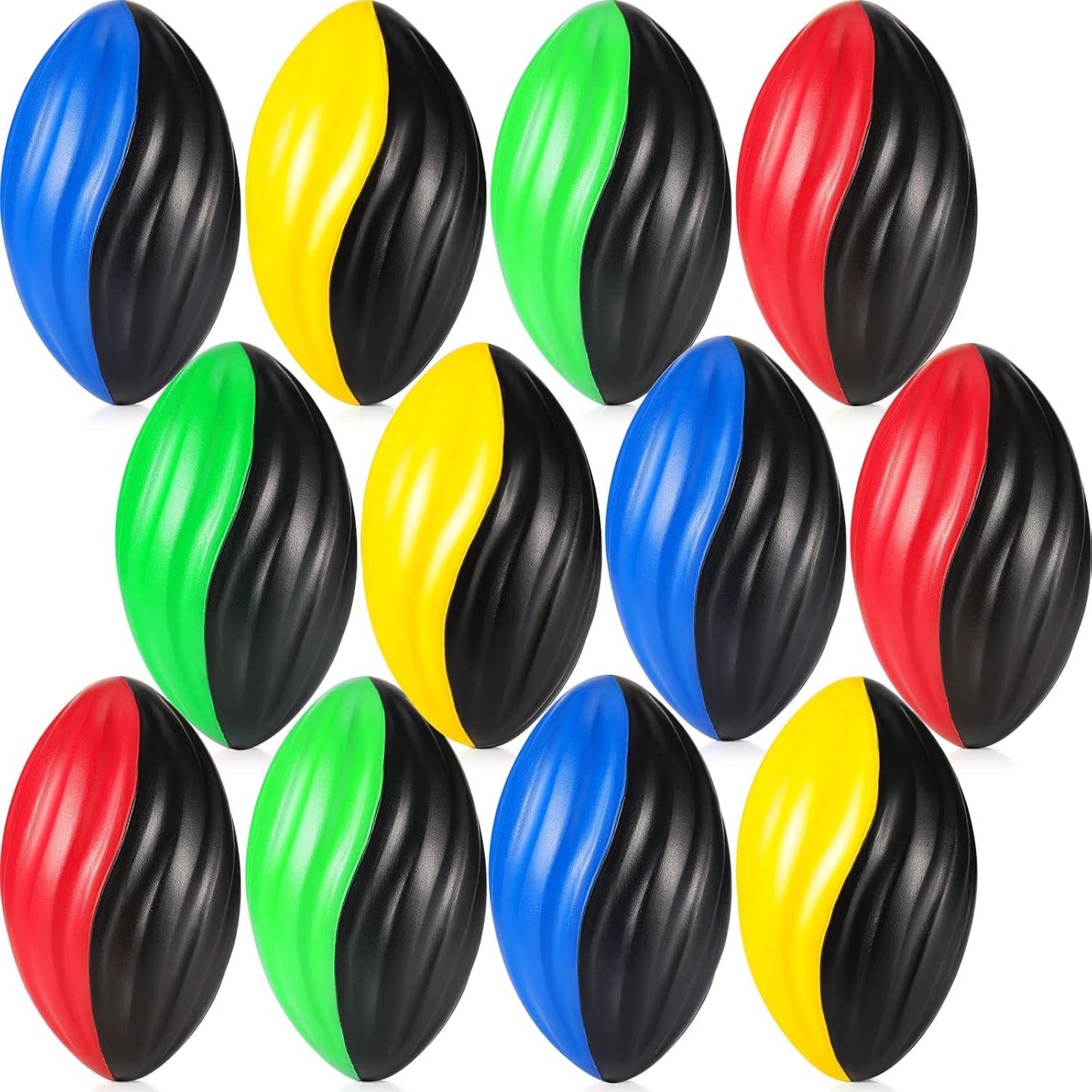 Jerify 12 Pcs Mini Foam Footballs for Kids Students 7 Inch Small Spiral Football Toys Easy Grip Waterproof Soft Emulation Ball for School Gift Sports Party Game(Classic Color)