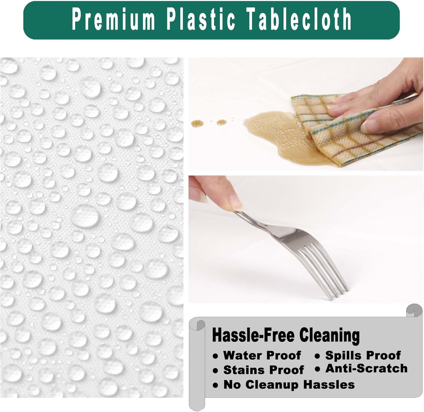 Brown Plastic Tablecloths 2 Pack Disposable Table Covers 54 x 108 Inch Party Tablecovers PEVA Coffee Table Cloths for BBQ Picnic Birthday Wedding Parties 8 ft Rectangle Table Use