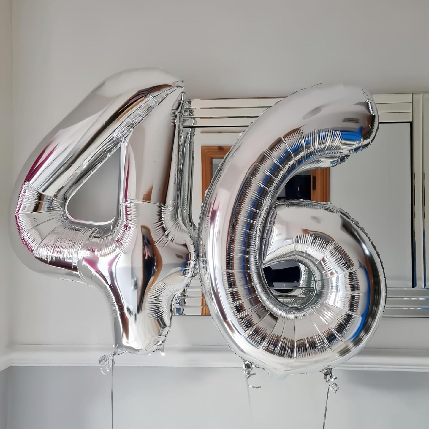 Silver 5 Balloon,40 Inch Number 5 Balloon,5 Birthday Balloon Decorations,Helium Silver 5 Balloon Number for Birthday Party Decorations