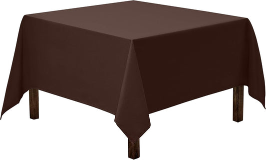 Gee Di Moda Square Tablecloth - 70 x 70 Inch Chocolate Table Cloth for Medium Square or Round Tables - Heavy Duty Washable Fabric - for Buffet Table, Holiday Party, Dinner, Wedding & Baby Shower