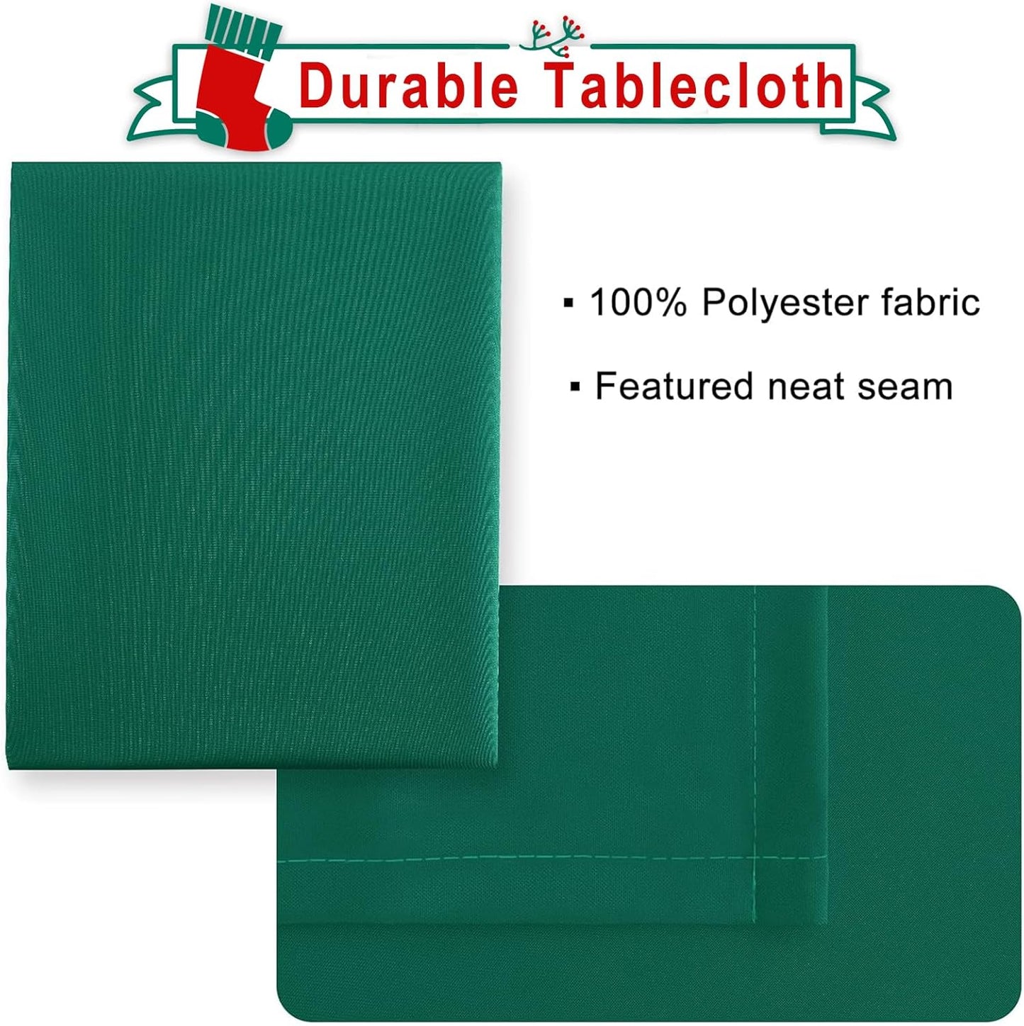 Hiasan Tablecloth for Rectangle Tables -Waterproof Spillproof & Wrinkle Resistant Washable Polyester Table Cloth for Dining/Party/Outdoor Picnic, Emerald Green, 70 x 140 inch
