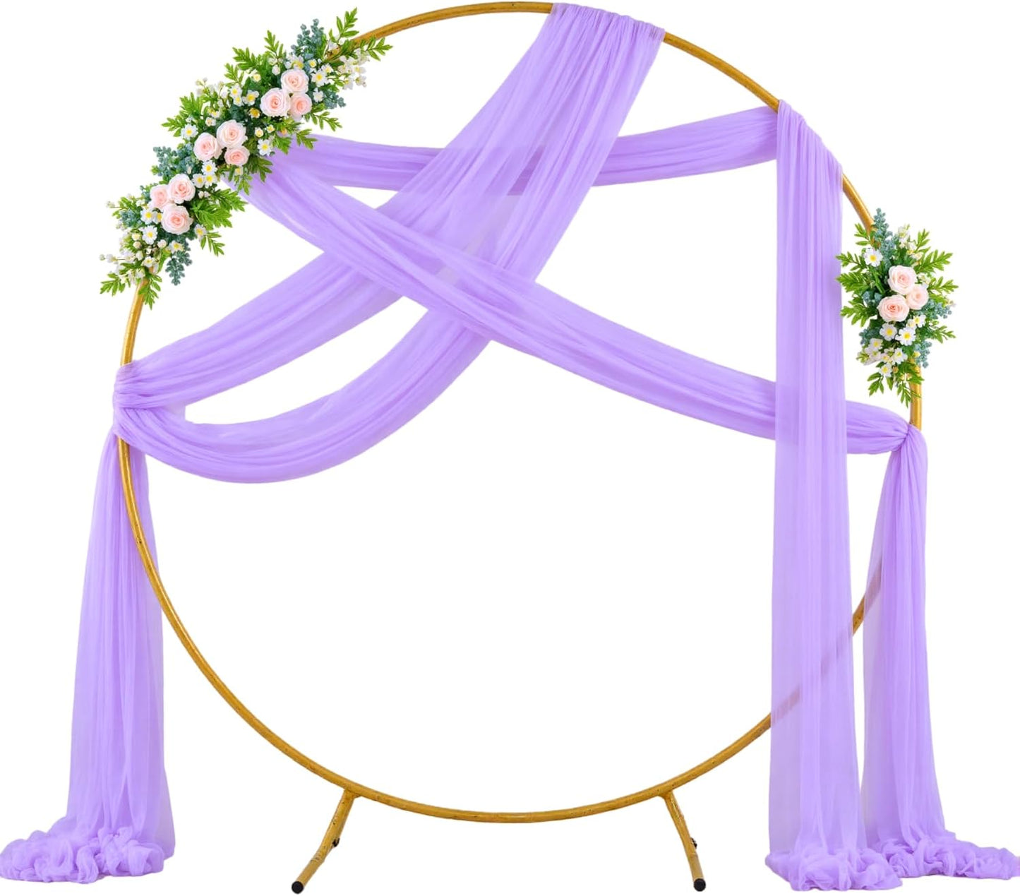 Wedding Arch Draping Fabric Backdrop 1 Panel 30" x 19Ft Purple Arch Drapes Curtains for Wedding Reception Sheer Tulle Backdrop Curtain for Ceremony Birthday Party Baby Shower Arbor Ceiling Decorations