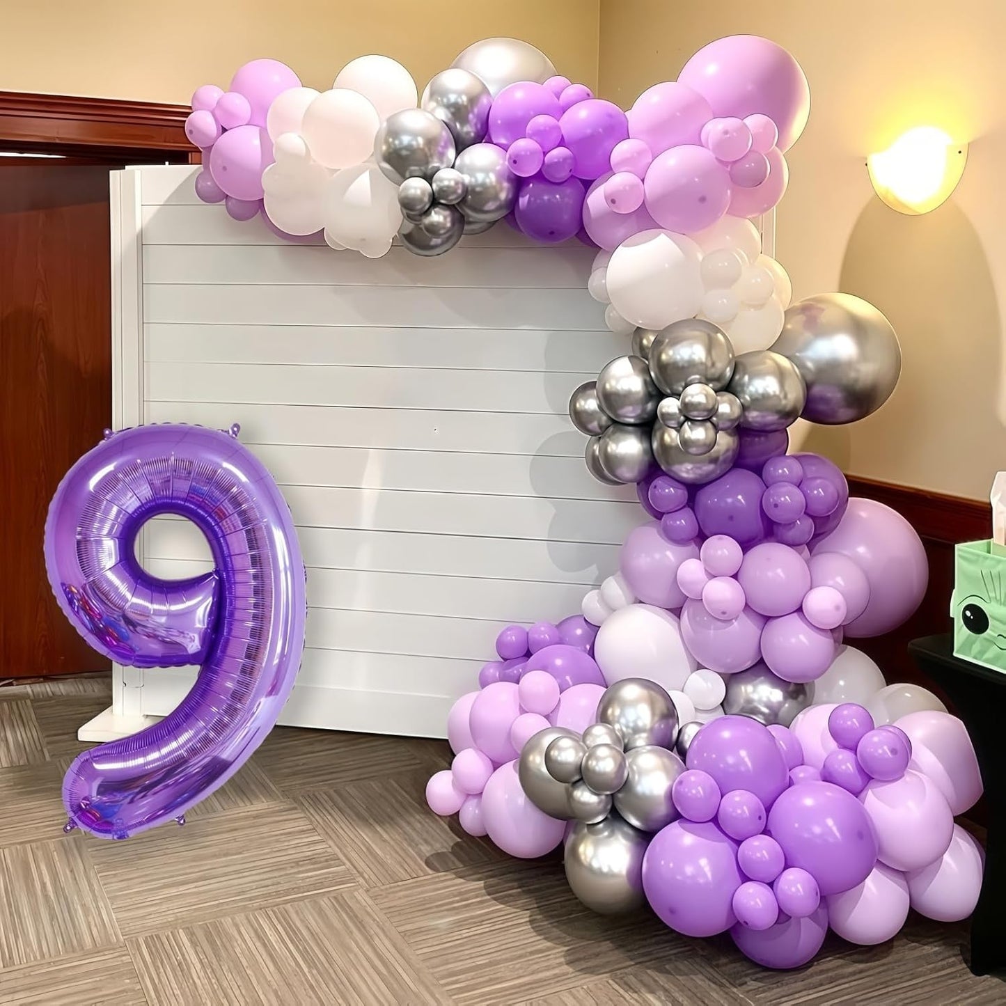 Purple 9 Balloon Number,40 Inch Number 9 Balloon Big Purple 9 Foil Mylar Helium Balloon for Birthday Party Decorations