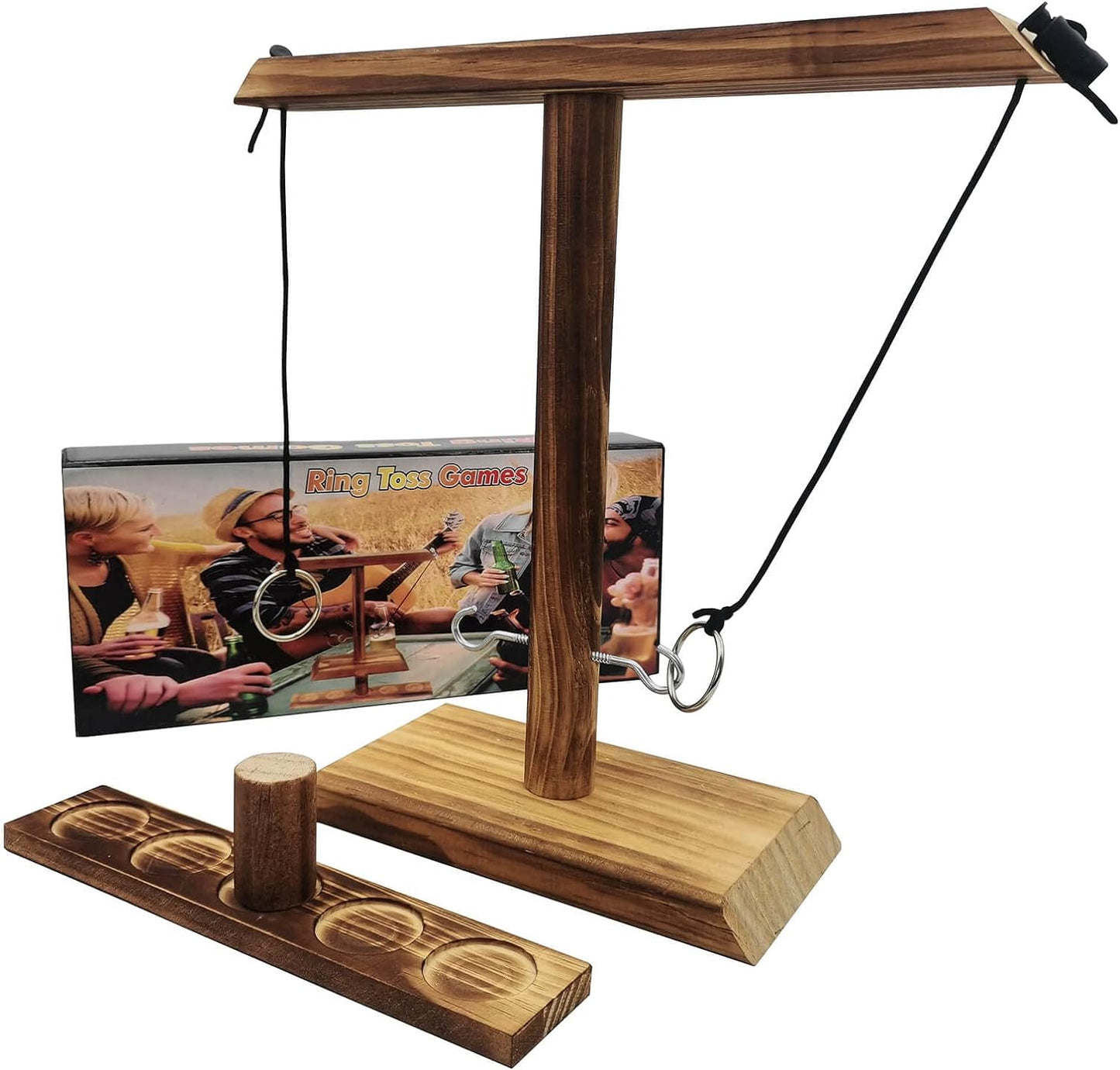 Ring Toss Game for Kids and Adults, Large Base Hook and Ring Game, Family-Friendly Indoor Holiday Fun or Outdoor Patio Games, Halloween Games