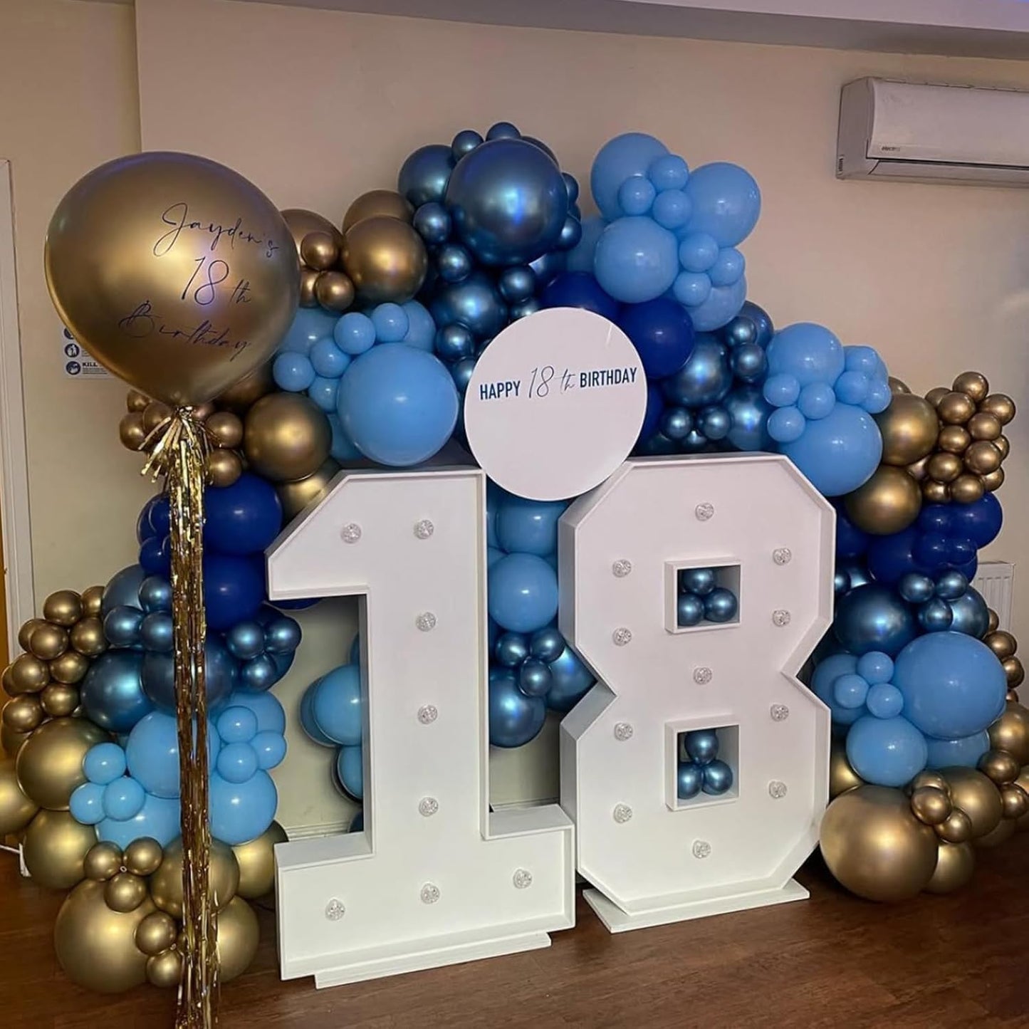 Blue and Gold Balloons,65pcs 12 inch Navy Blue Balloon Metallic Blue Gold Confetti Balloons for Graduation,Birthday, Wedding, Bridal Shower, Baby Shower Party Decorations