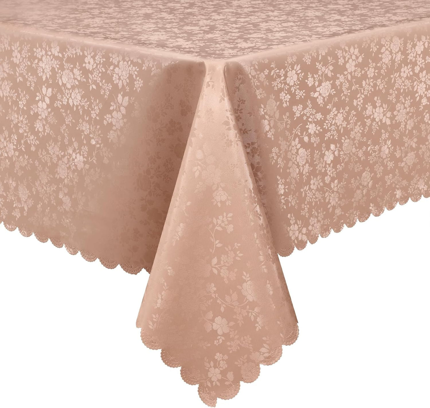 Smiry Rectangle Table Cloth, Waterproof Heavy Duty Vinyl Tablecloths, Wipeable Washable Table Cover for Kitchen and Dining Room (Tan, 60" X 84")