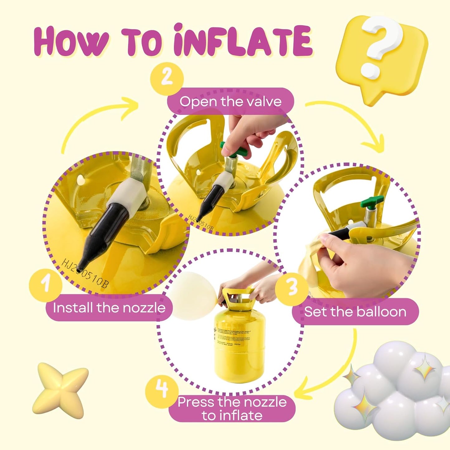 13L Portable Helium Tank for Balloons at Home, Up to 50 Latex Balloons, Helium Balloon Pump Kit, For Birthday Parties, Weddings, and Events