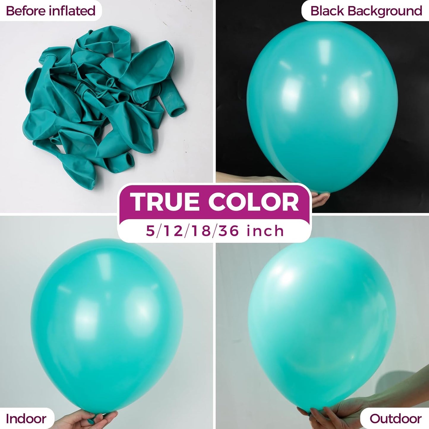 Bezente Teal Balloons Latex Party Balloons - 150 Pack 5 inch Matte Small Turquoise Helium Balloons for Wedding Bridal Shower Birthday Party Backdrop Decorations