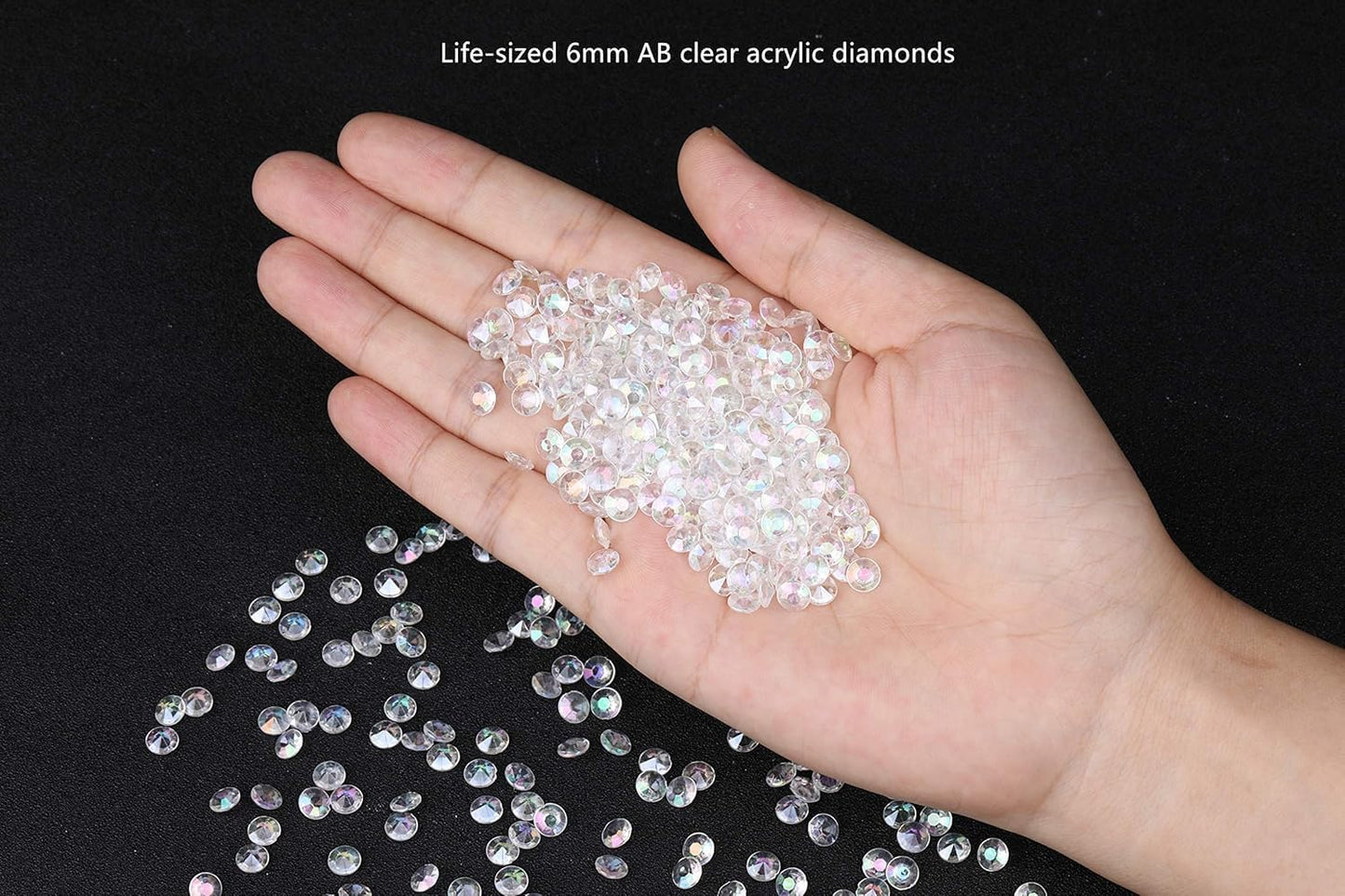 5000 pcs/Pack Wedding Table Scatter Confetti Crystals Acrylic Diamonds 6 mm Rhinestones for Wedding, Bridal Shower, Vase Beads Decorations (6mm, Light Green)