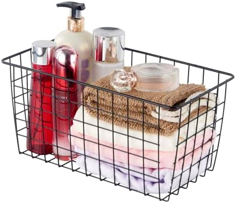 2 Pack【Extra Large】Hanging Kitchen Basket,Wire Storage Basket,with Traceless Tape and 3M High-Strength Plastic Hooks,no Drilling,for Cabinet Storage,Kitchen,Bathroom,Storage Room,large capacity - Image 5