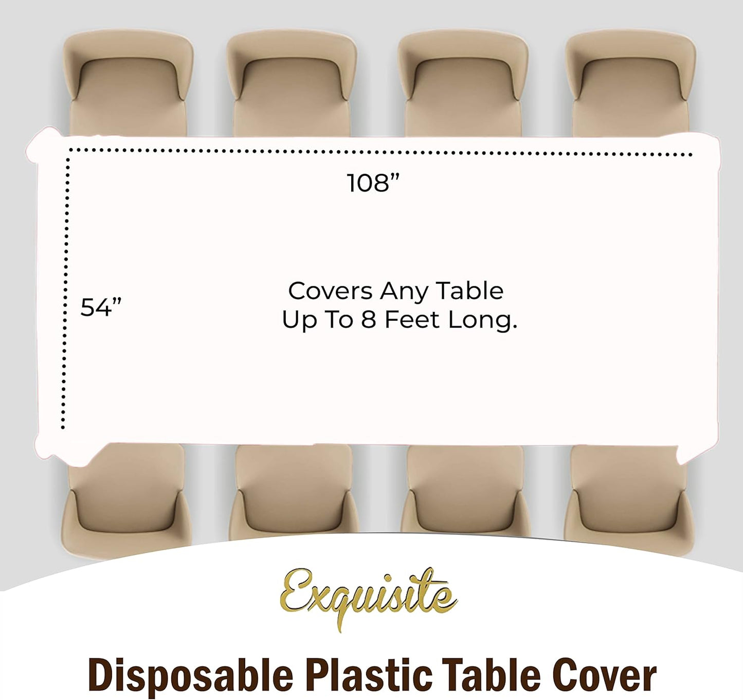 Party Solids Pack Of 12 - Premium Plastic Tablecloth 54 Inch x 108 Inch Rectangle Table Cover - Checkered
