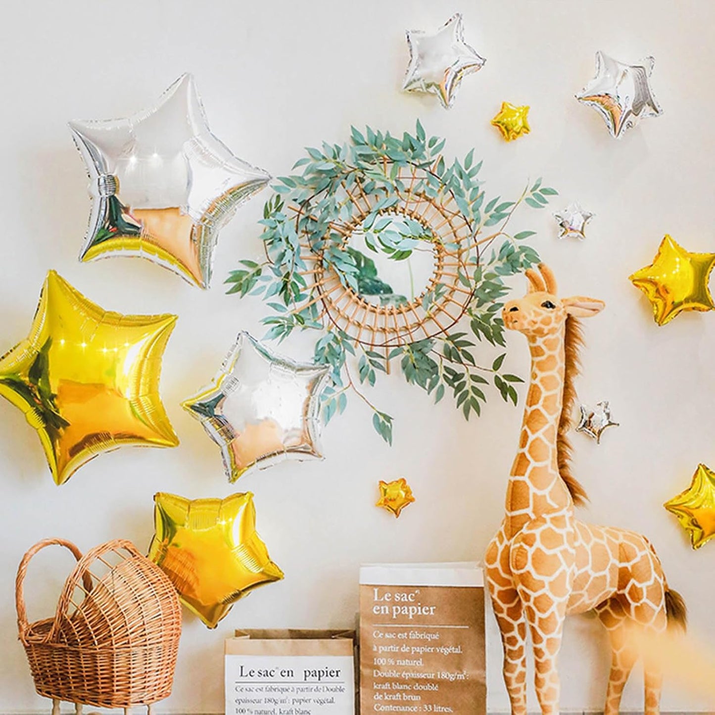 50 Pieces 10" Gold Foil Star Balloons for Party Decorations