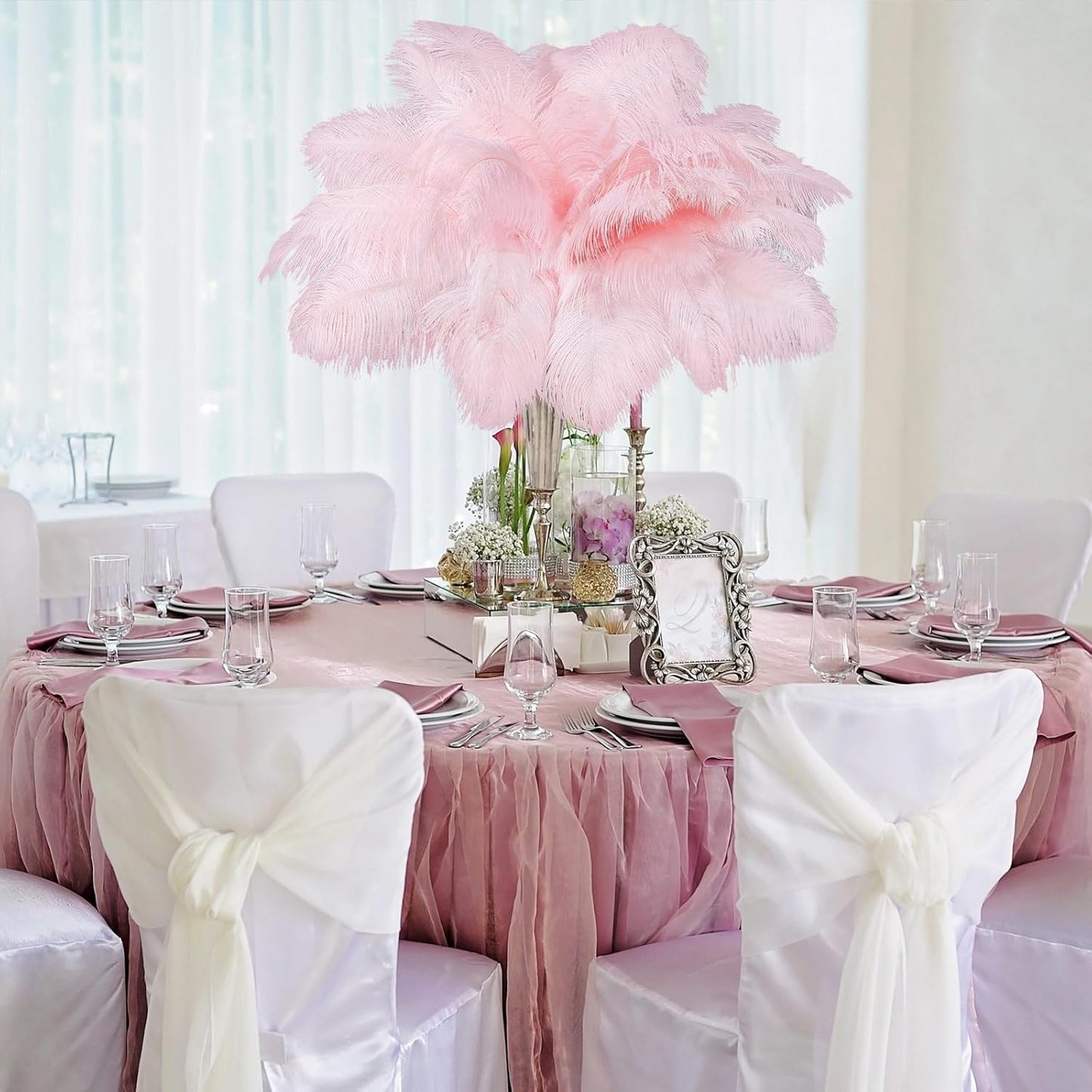 80 Pcs Large Natural Ostrich Feathers Plumes 14-16 Inch Bulk for DIY Crafts Wedding Party Centerpiece Vase