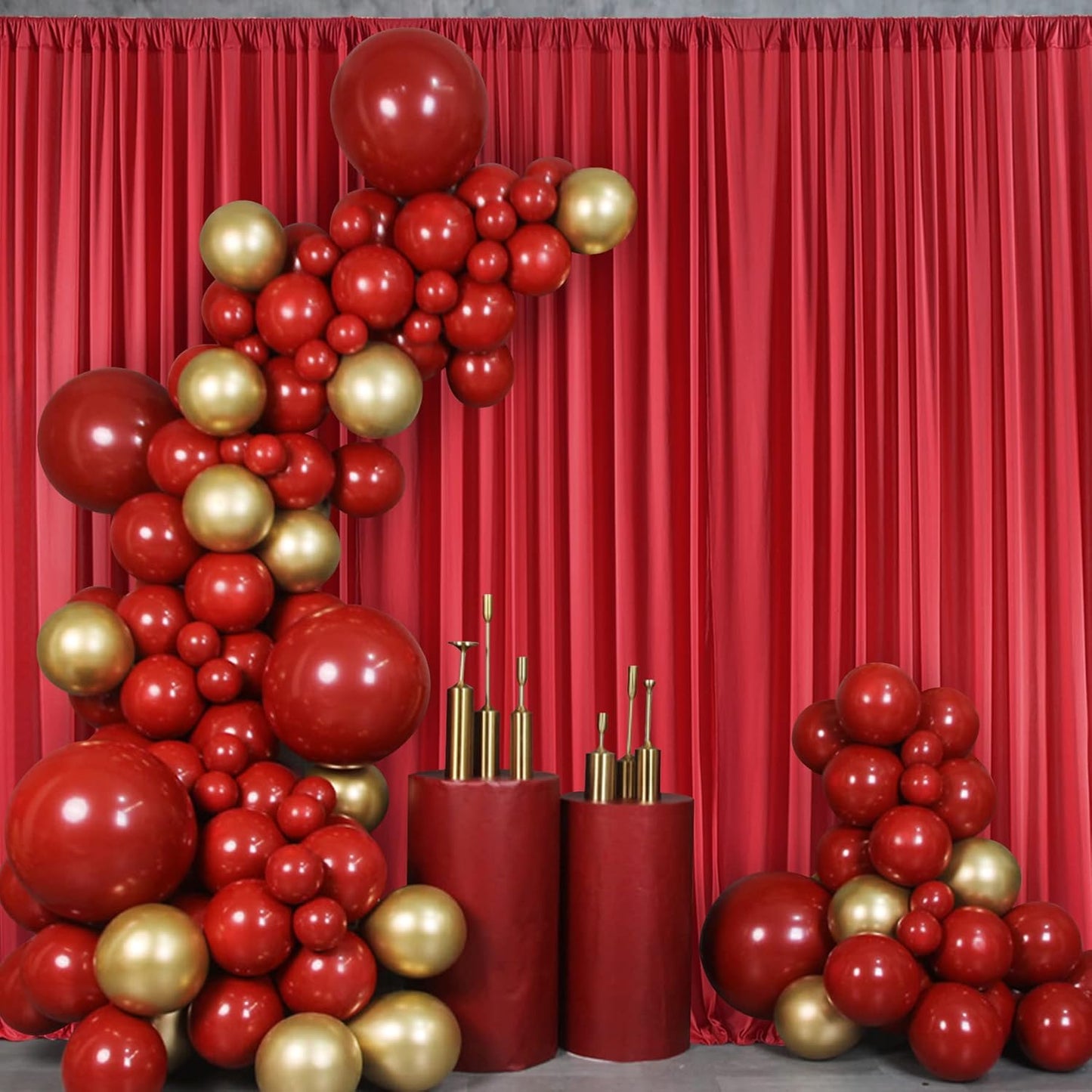10ft x 10ft Red Backdrop Curtains for Party Wedding Wrinkle Free Red Photo Curtains Backdrop Drapes Fabric Decoration for Birthday Party Baby Shower Christmas 5ft x 10ft 2 Panels