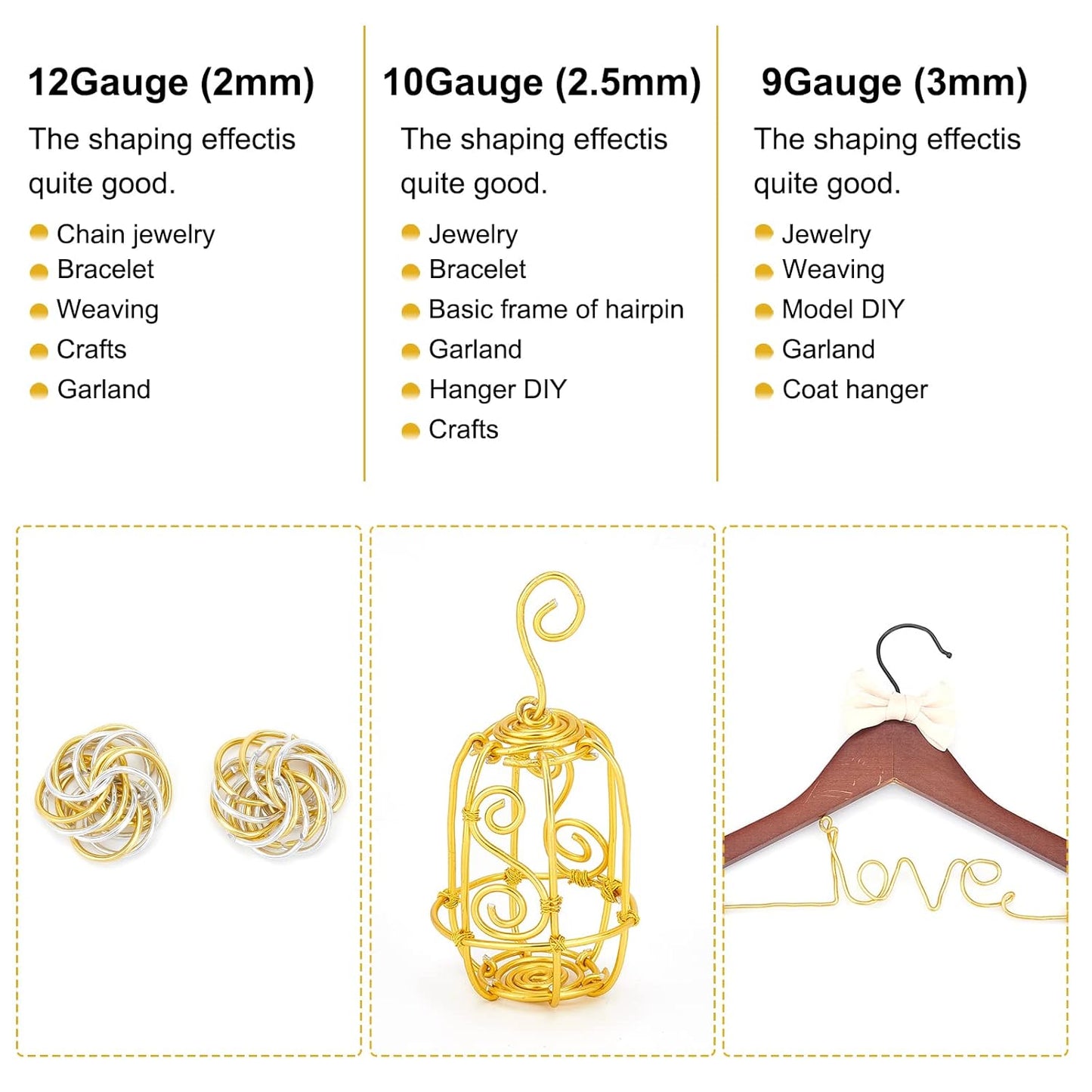 BENECREAT 9 Gauge Jewelry Craft Aluminum Wire 55 Feet Bendable Metal Sculpting Wire for Craft Floral Model Skeleton Making, Plant Gardening, Silver