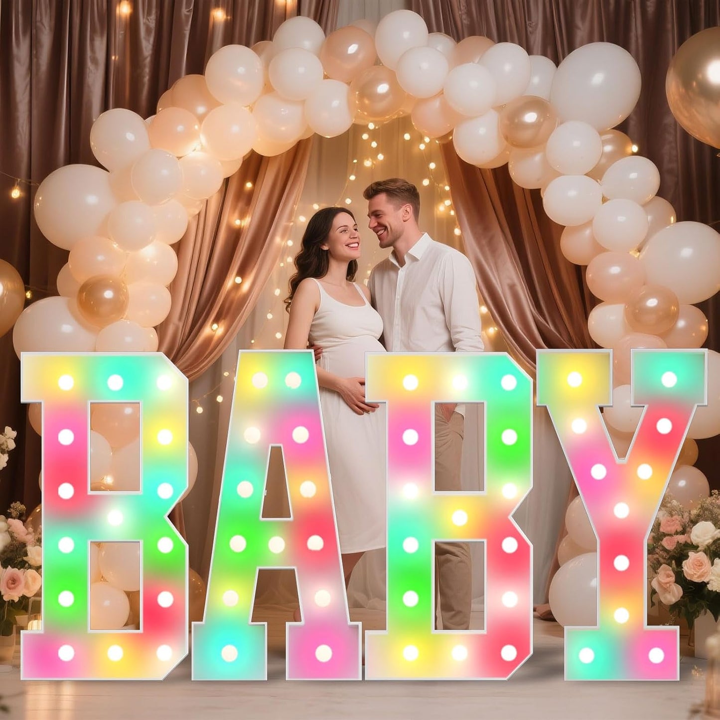 Ledido 4FT Marquee Light Up Letters, 34 Colors Changing Marquee Letter 4 Feet Tall with Remote, Big Letters for Party Wedding Graduation Birthday Decorations, Large Light Up Letter G