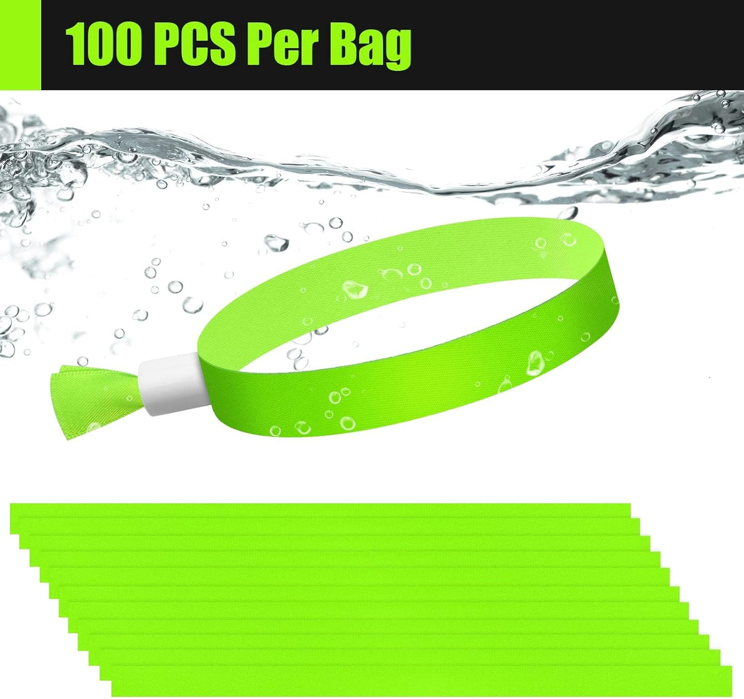 100 Pcs Cloth Event Wristbands, Event Wristbands, Colored Wrist Bands for Events, for Lightweight Concert Wrist Strap for Activities, Party Bracelets for Events (Color : Green2)