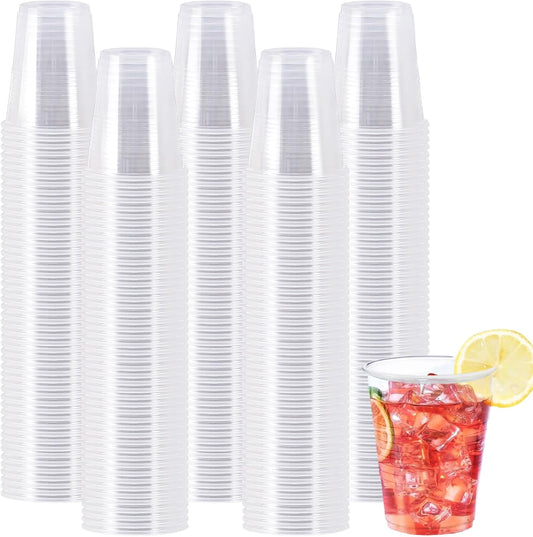SIUQ 600 Pack 5 oz Clear Plastic Cups, Small Disposable Bathroom Mouthwash Cups, Hot/Cold Beverage Drinking Cup for Party, Picnic, Travel, Halloween, Christmas