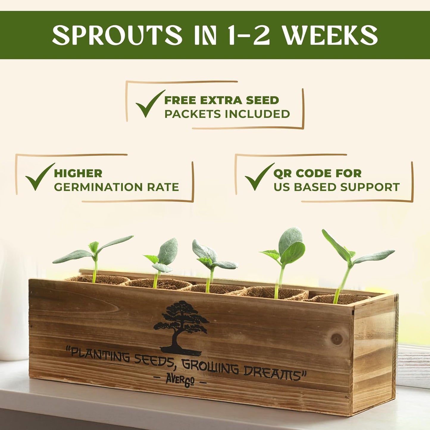 AVERGO Bonsai Tree Kit for Beginners – 5X Unique Japanese Bonzai Trees | Complete Indoor Starter Kit for Growing Bonsai Plants with Tools & Planters – Gardening Gifts for Women & Men