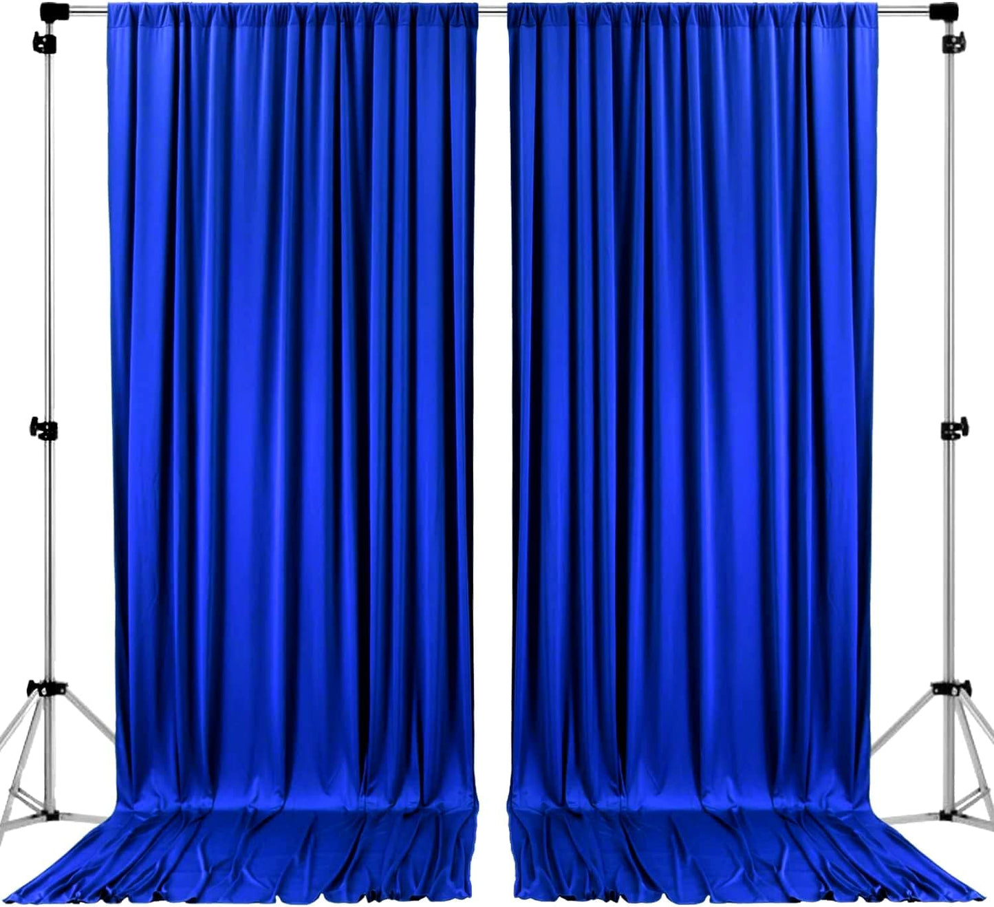 AK TRADING CO. 10 feet x 8 feet IFR Polyester Backdrop Drapes Curtains Panels with Rod Pockets - Wedding Ceremony Party Home Window Decorations - Royal Blue