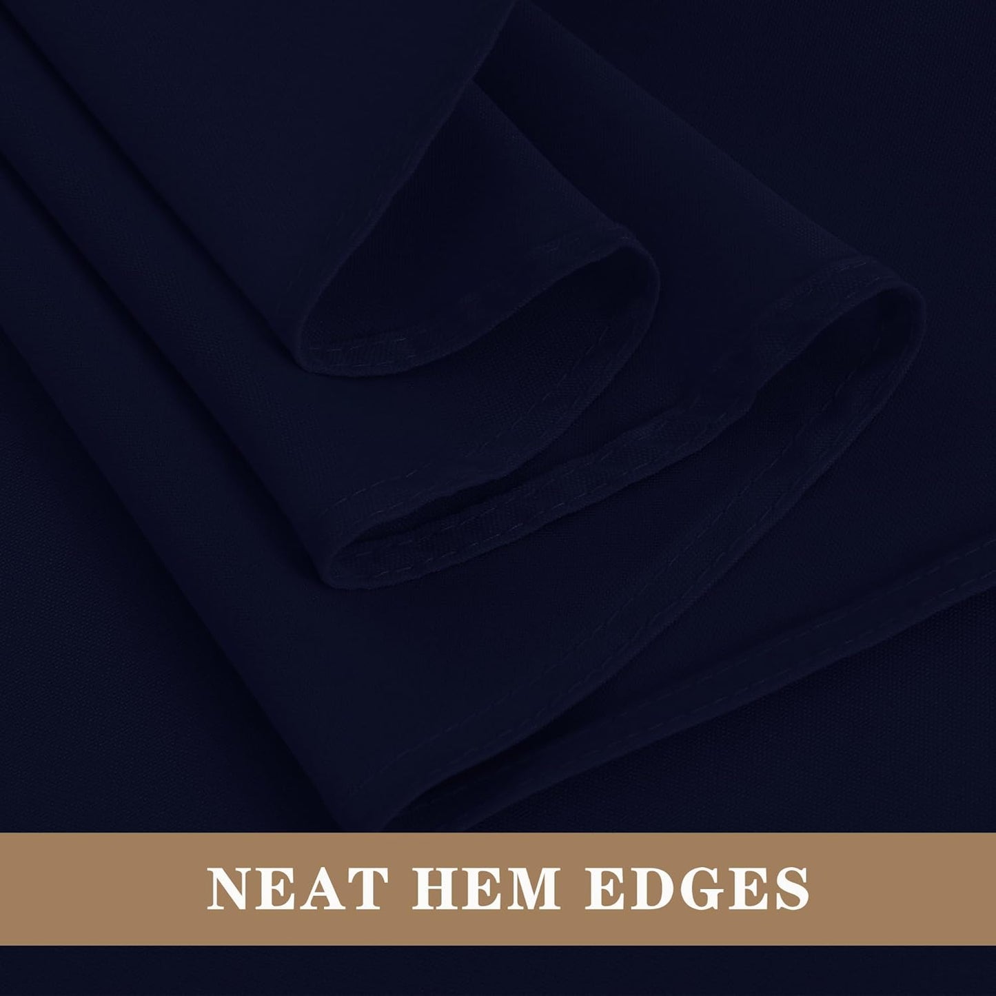 Fitable Elegant Rectangle Table Clothes, 6 Pack - 90 x 132 Inch, Navy - Reusable and Washable Tablecloths, Polyester Fabric Table Covers for Wedding, Party, Banquet, Formal Events