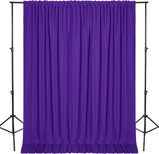 DWCN 10x7 FT Backdrop Curtains for Parties, Photography Backdrop Drapes with Rod Pockets for Wedding Decorations Stage Birthday Family Gatherings, 2 Panels 5ft x 7ft, Purple