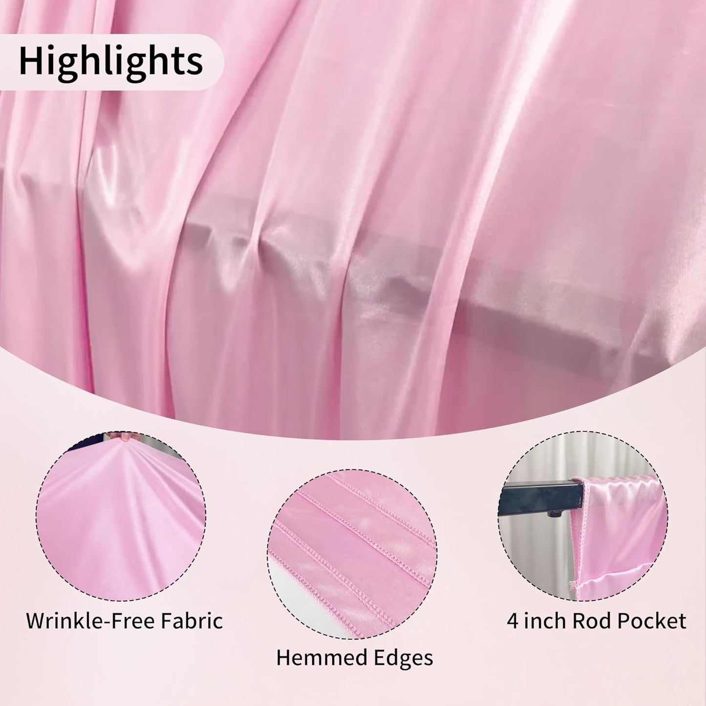 20x10ft Backdrop Curtains for Parties, 4 Panels 5x10ft Curtains Photography Drapes Rod Pocket Curtain Backdrop for Birthday Wedding Baby Shower Home Decor