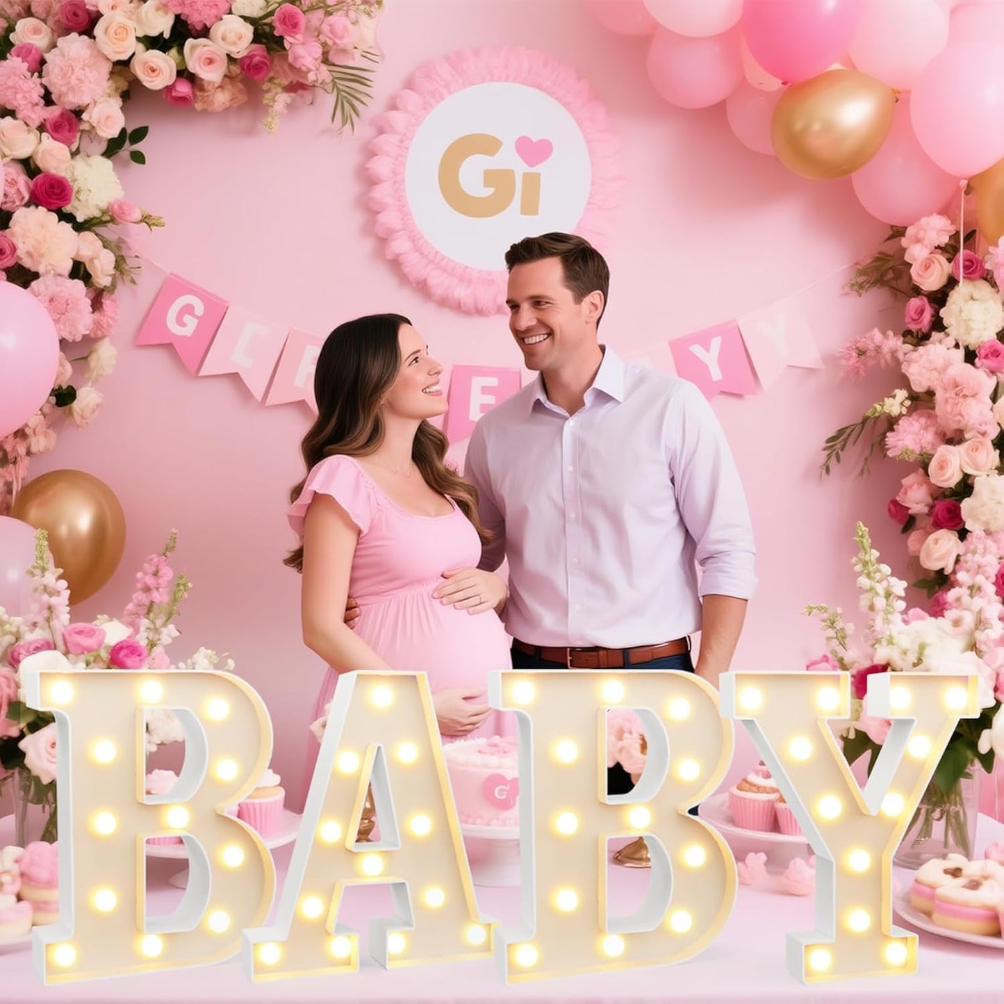 Pooqla LED Marquee Letter Lights Sign, Light Up Alphabet Letter for Home Party Wedding Decoration Y