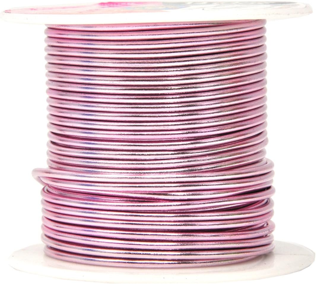 Mandala Crafts 14 Gauge Anodized Aluminum Craft Wire for Jewelry Making – 330 FT Colored Flexible Silver Copper True Blue Pink Ice Blue Green Wire - Bendable for Bonsai Armature Crafting Sculpting
