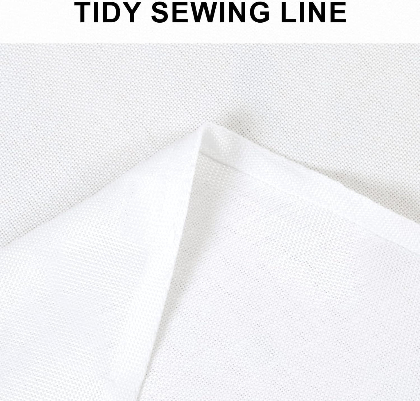 Hiasan Round Linen Table Cover 80 Inch - Wrinkle and Stain Resistant Washable Polyester Fabric Table Cloth for Dining Room Kitchen Party, White