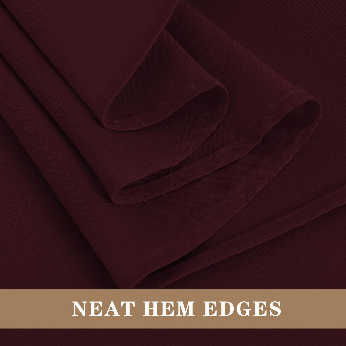 Fitable 6 Pack Burgundy Tablecloths for Round Tables - 108 Inches in Diameter - Stain Resistant and Washable Table Clothes, Polyester Fabric Table Covers for Wedding, Party, Banquet, Formal Events