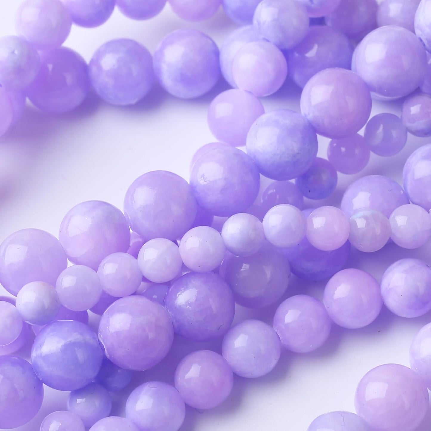 Purple Persian Jade Stone Beads Gemstone Round Crystal Energy Jade Beads Stone Beads for Jewelry Making DIY Bracelet Necklace Jewelry Making 1 Strand 15.5inch 45PCS 8MM