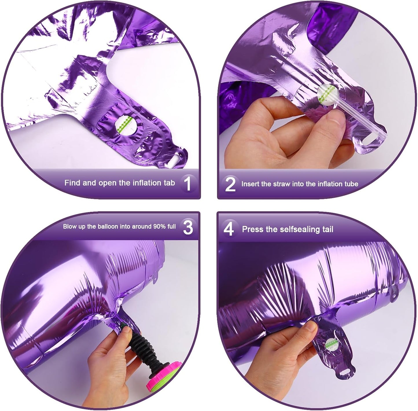 Purple 40 Inch Large Number 5 Birthday Balloon, Five 5th 15 25 35 50 55 Birthday Celebration Decorations, Foil 5 Mylar Helium Number 5 Balloons Girl Boy Anniversary Party Supplies
